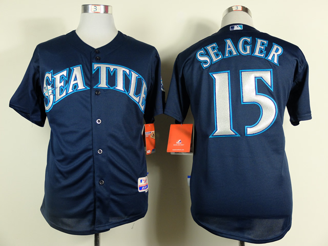 Men Seattle Mariners #15 Seager Blue MLB Jerseys